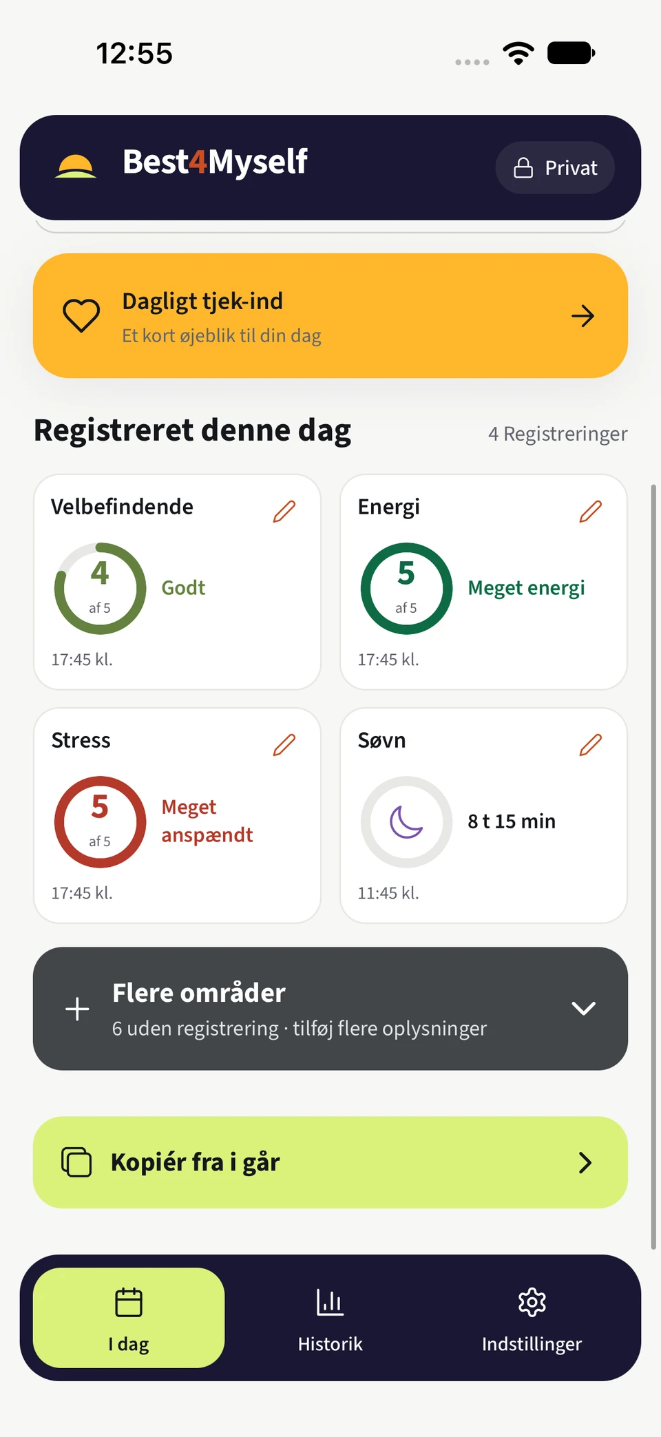 Best4Myself – Hold øje med symptomer og velbefindende
