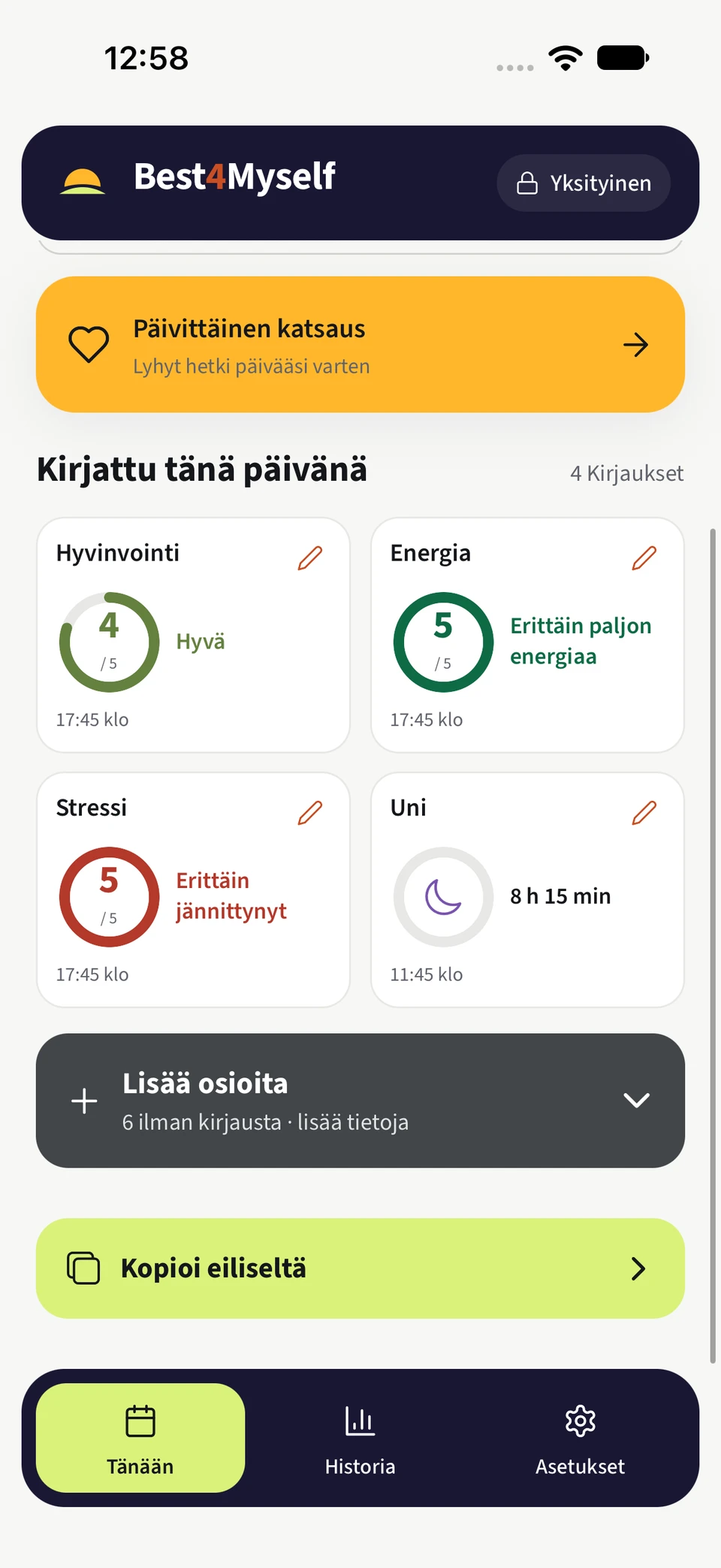 Best4Myself – Seuraa oireita ja vointia