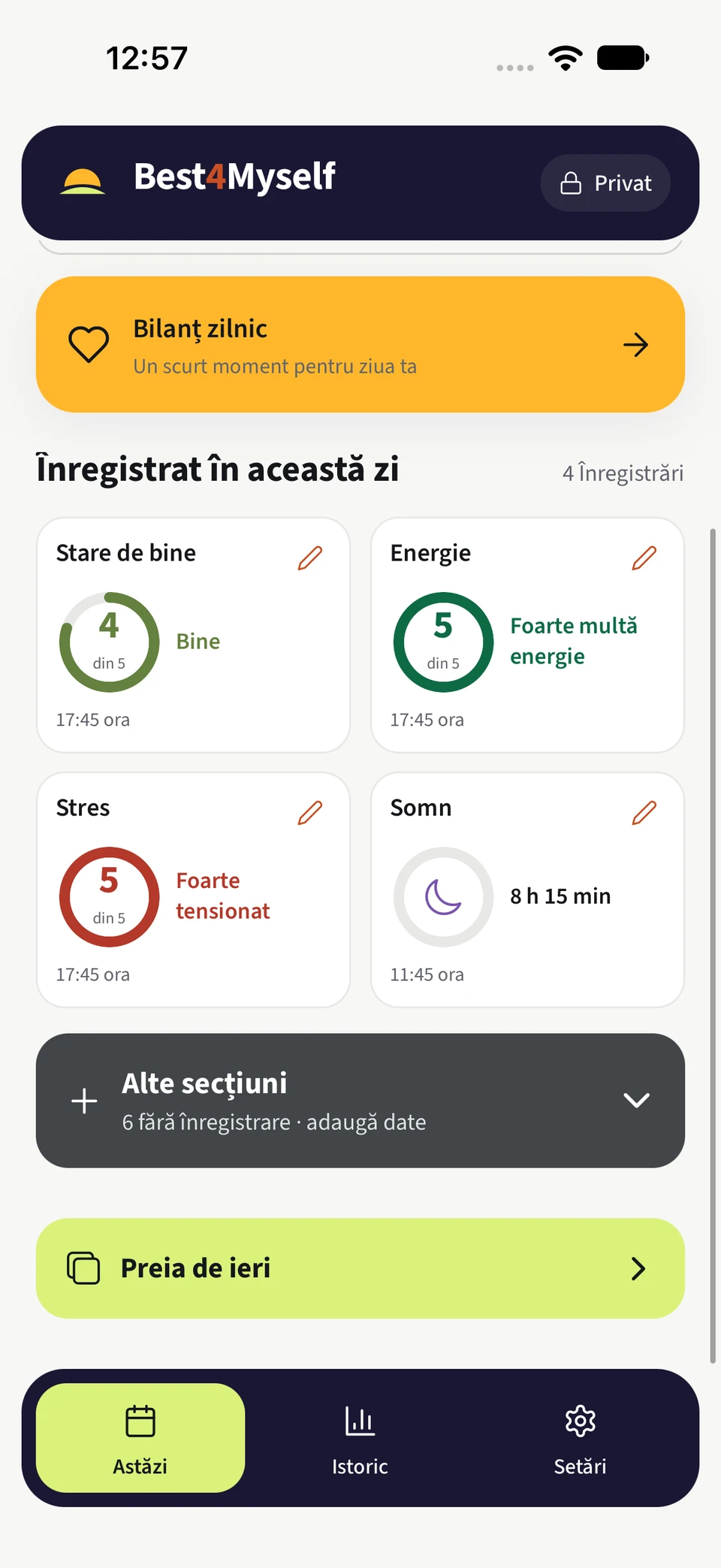 Best4Myself – Urmărește simptomele și starea de bine