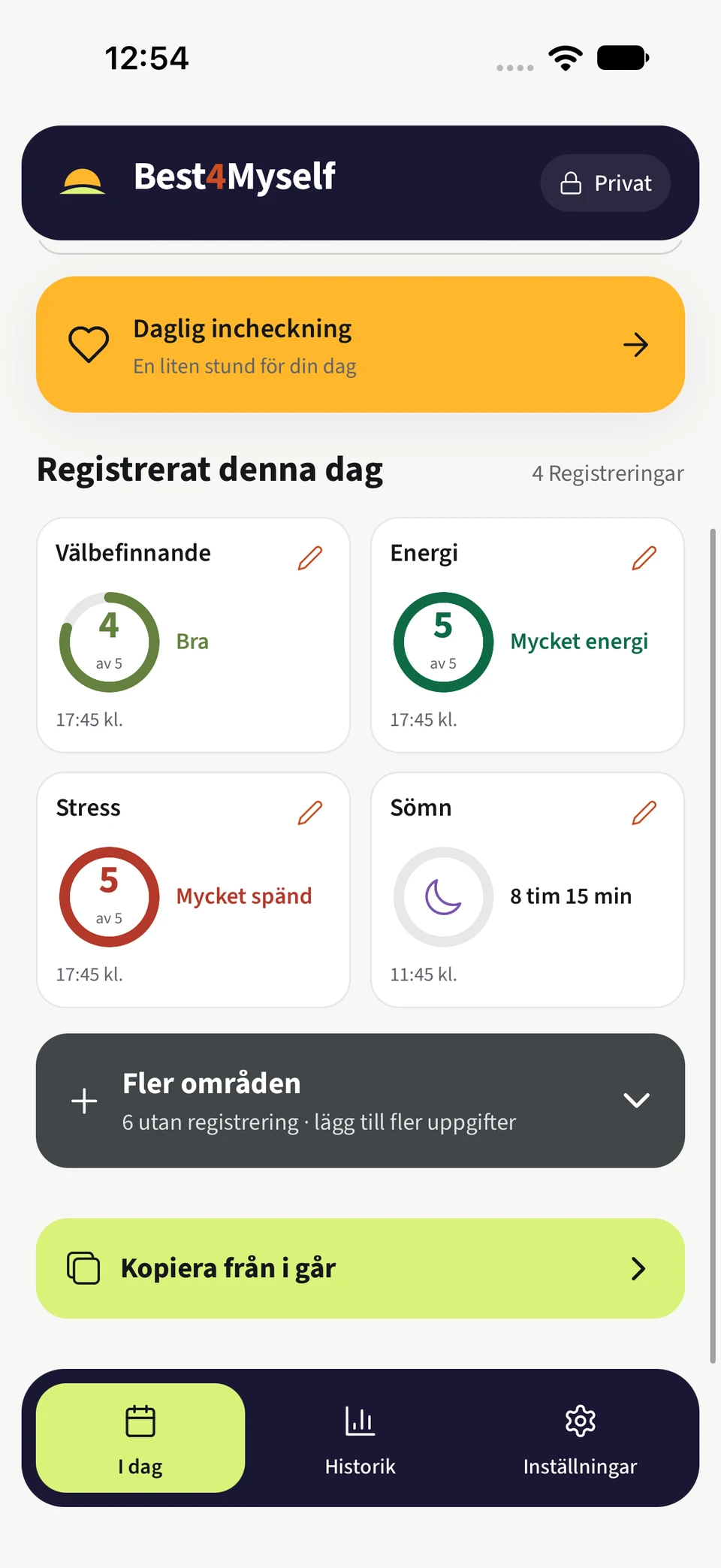 Best4Myself – Håll koll på symtom och välbefinnande